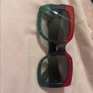 Gucci Red and Green Oversized Sunglasses